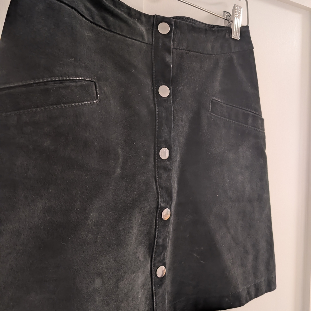 Mango Black Button-Down Mini Skirt - image 3